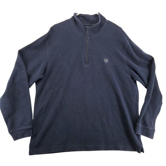 Chaps Shirt Men's Long Sleeve 1/4 Zip Pullover Sweatshirt Blue Extra Large - Picture 1 of 12
